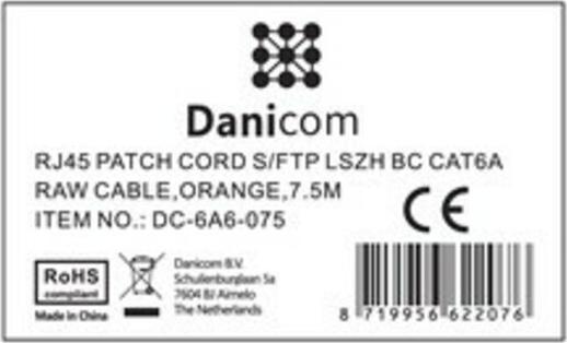 Produktbild Dsit CAT 6a Netzwerkkabel LSOH (S/FTP, CAT6a, 7.50 m)