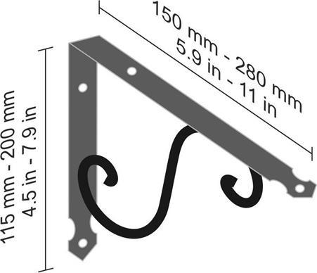 Actual product image Dolle Bracket ORNAMENT 150x115 mm forged