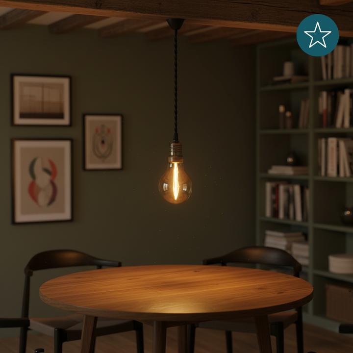 Produktbild Luxula LED-Filament-Lampe, Line Amber, E27, 2W, 65lm, 1800K (E27, 60 lm, 1x)