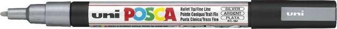 Actual product image Posca Marker PC-3M round tip (Silver, 1.30 mm, 1 x)