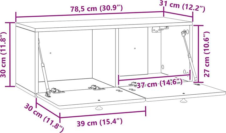 Produktbild vidaXL Wandschrank (31 x 78.50 x 30 cm)