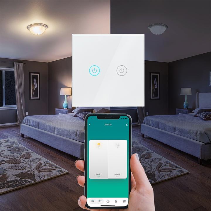 Actual product image LogiLink Smart Home Wi-Fi Wall Switch 2-Fold