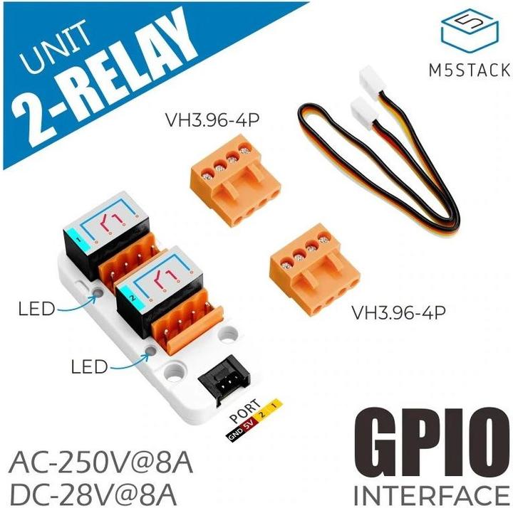 Image du produit M5Stack Module relais 2 canaux SPST