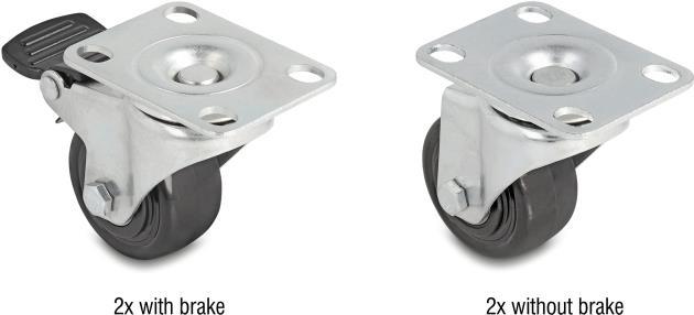 Produktbild Delock Schwerlast Lenkrolle Ø 50 mm Tragkraft bis 400 kg Set