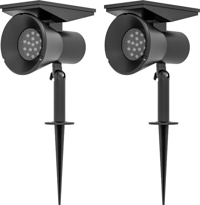 Produktbild Swisshandel24 Solarleuchten, 2 Stück Solarlampen, 2 Lichtfarben, Boden-/Wandmontage, IP54 Wasserdicht, Schwarz (IP54)