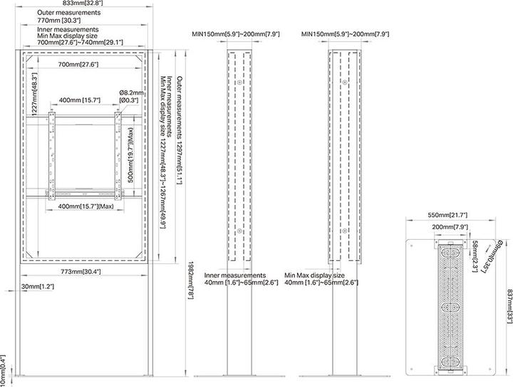 Actual product image Multibrackets M Pro Series - Enclosure Totem 55"" Floorbase B2B Medium | 55"" | Portrait | Floor...