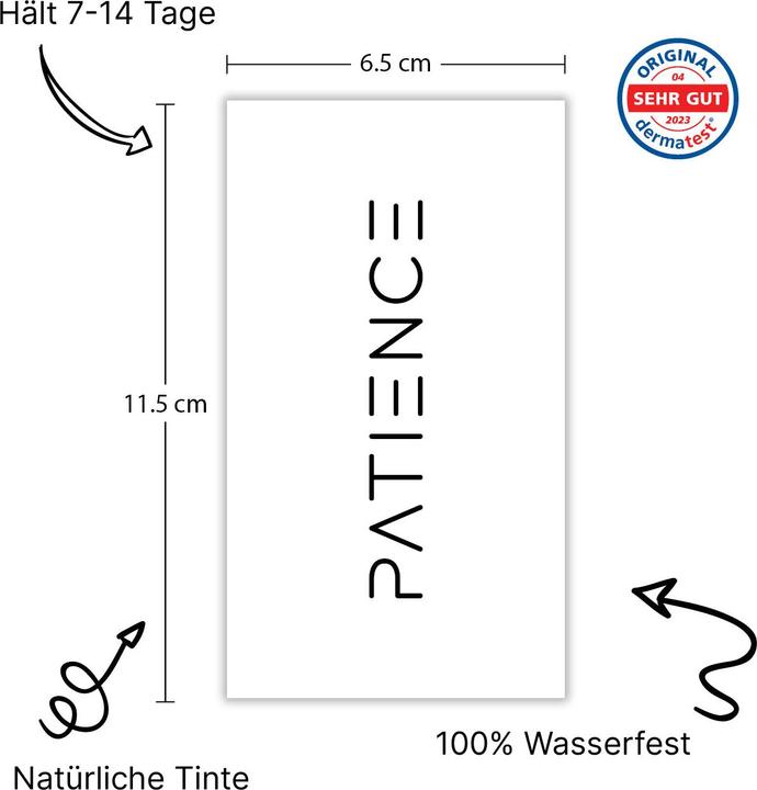 Produktbild minink Temporäres Tattoo: Patience minimalistisch