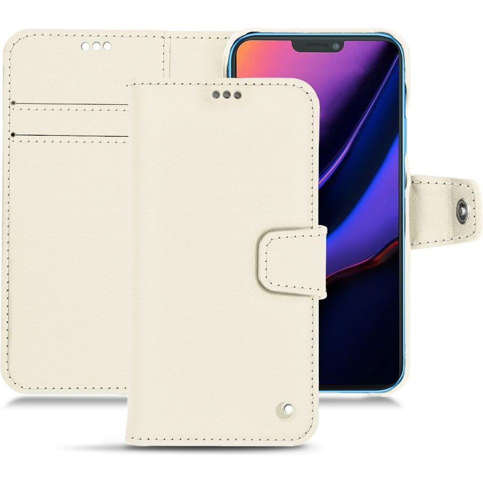 Noreve Lederschutzhülle Wallet (Apple iPhone 11), Smartphone Hülle, Weiss