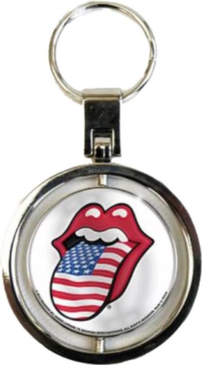 Actual product image The Rolling Stones UK & US Tongues Spinner Keyring