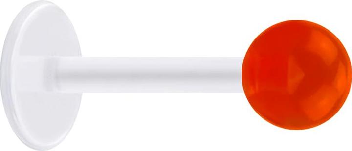 Produktbild Star Piercing Micro Labret transparent mit Kugel rot transparent (Acryl, ohne Messing, Bioflex)