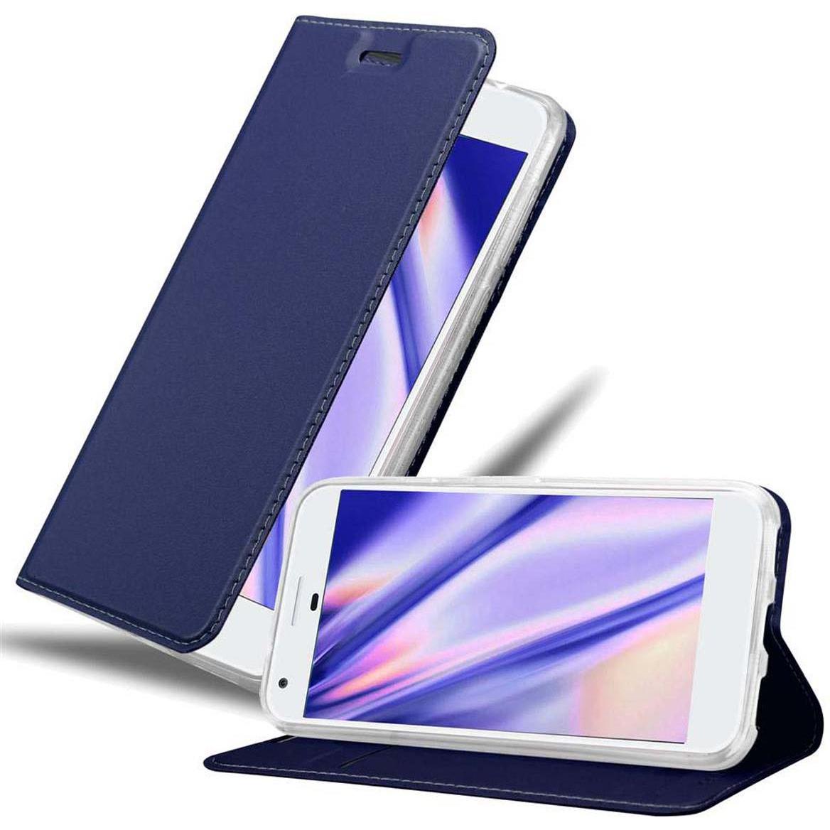 Cadorabo Book Classy Style Cover (Google Pixel), Smartphone Hülle, Blau