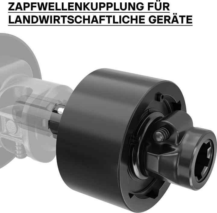 Actual product image Wiltec PTO Freewheel Clutch 201mm, 1 3/8" Male/Female Thread PTO-Shaft 6 Multi Spline max. Torque 2400 (Tractor accessories)