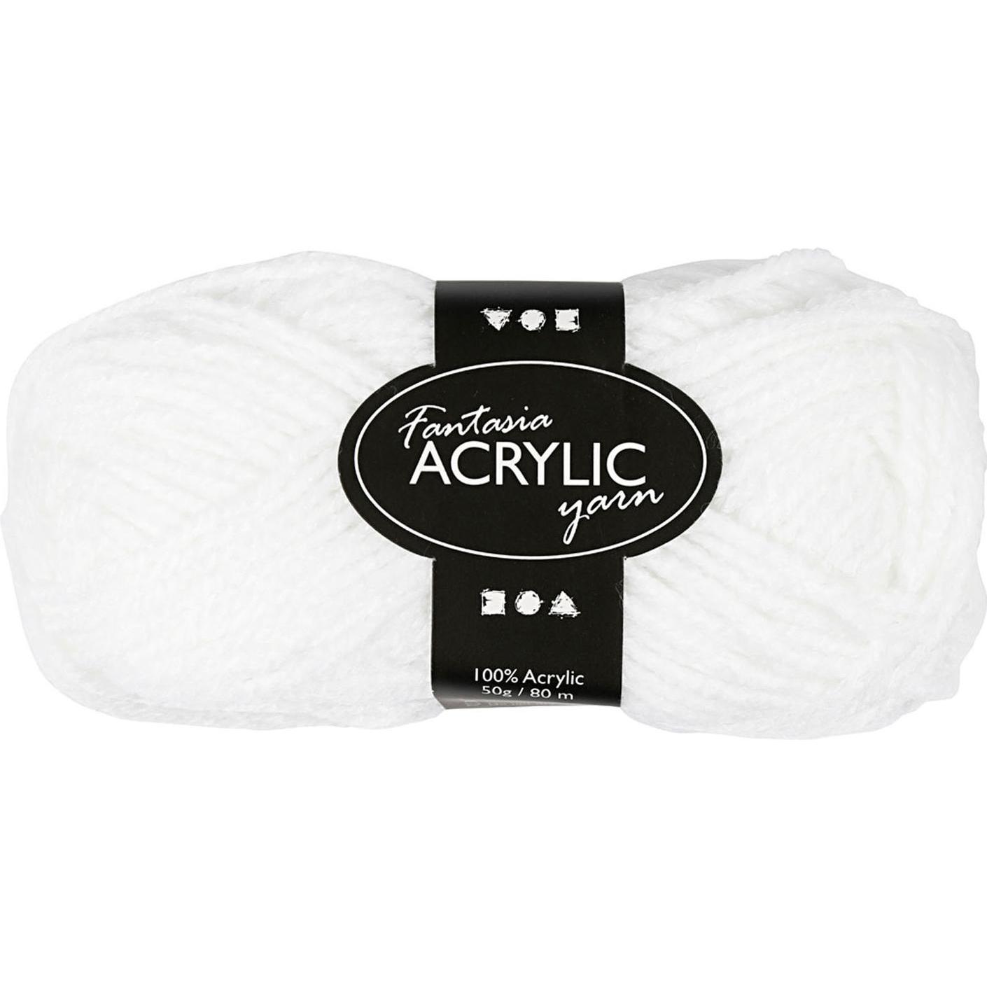 Creativ Company Acrylwolle 50g, Garn + Wolle, Weiss