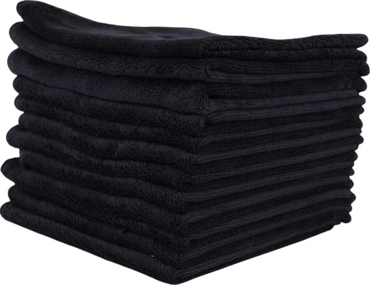 Actual product image Bate Microfibre Face Handtuch 35x35cm Schwarz 12pcs (35 x 35 cm)