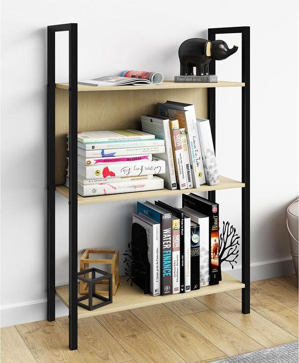 Image du produit VCM Métal Étagère sur pied Livres Flakos 3 compartiments (100 x 56 x 24 cm)