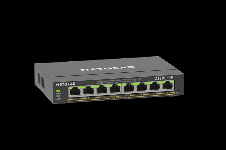 Actual product image Netgear GS308EPP-100PES (8 Ports)