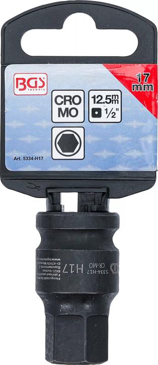 Produktbild BGS Kraft-Bit-Einsatz | Länge 42 mm | Antrieb Innenvierkant 12,5 mm (1/2") | Innensechskant 17 mm (Innensechskant)