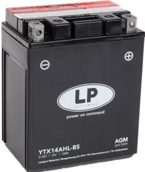 Image du produit Landport Batterie moto AGM YTX14AHL-BS 12V 12Ah (12 V, 12 Ah)