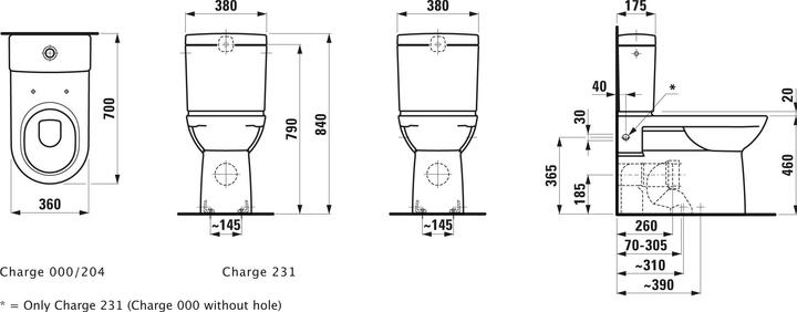Produktbild Laufen Stand-WC-Kombination PRO Tiefspüler, 6 l manhattan