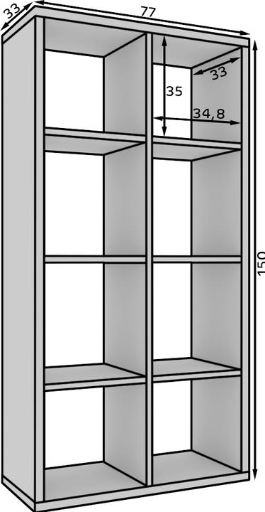 Image du produit ADRK Furniture Bücherregal Cleo V (77 x 33 x 150 cm)