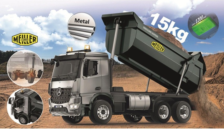 Immagine prodotto Jamara Dumper Mercedes-Benz Arocs Metal Meiller 1:20 2.4GHz