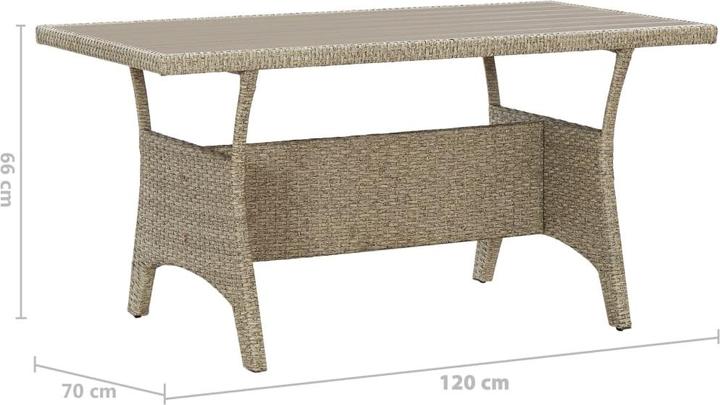 Produktbild vidaXL Gartentisch (120 x 70 x 66 cm)