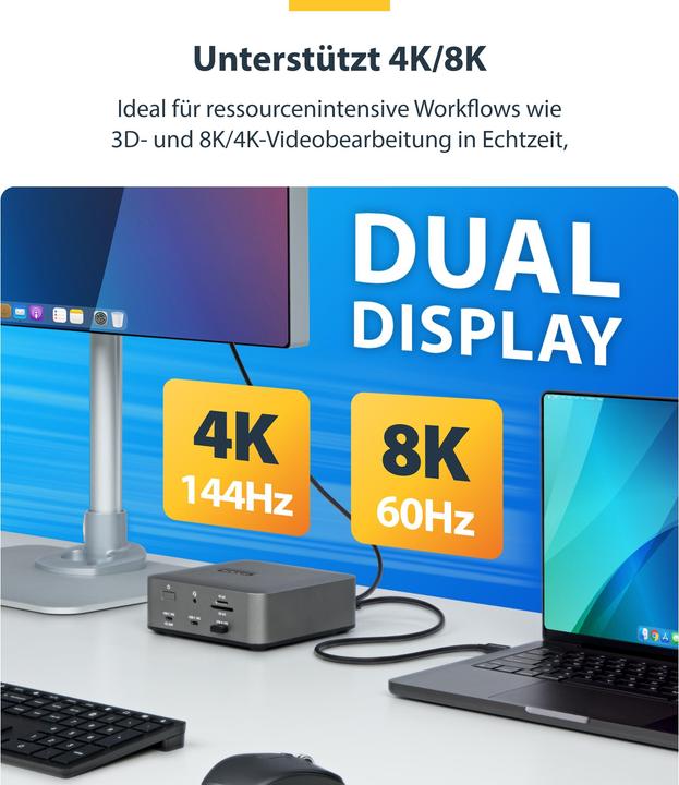 Produktbild StarTech Cable Thunderbolt 5, 240W PD, 8K, 0,8m (0.80 m, USB 4.0, 240 W)