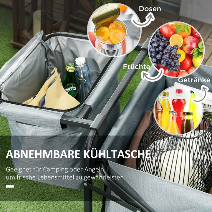 Immagine prodotto Outsunny Carrello a mano con borsa frigo