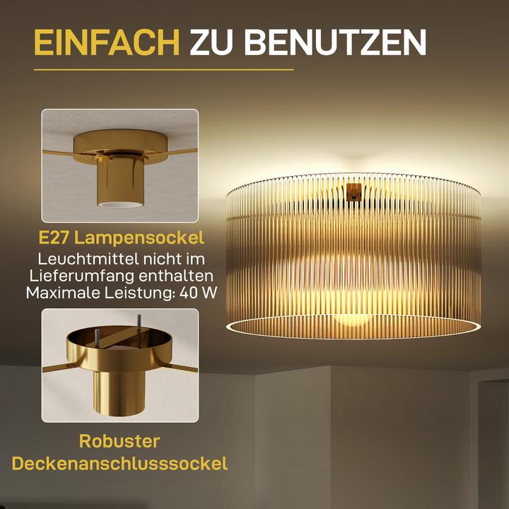 Produktbild Homcom Deckenleuchte Metall, Acryl Transparent (E27)