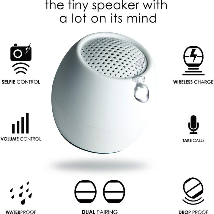Actual product image Boompods Zero Bluetooth® Speaker Hands-free, Shockproof, Waterproof White (5 h)