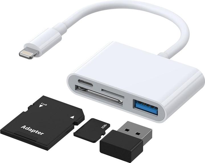 Lettore Di Schede SD 2-in-1 Per IPhone E IPad - Connetttori Lightning E USB-C, Adattatore Micro SD TF, Plug And Play