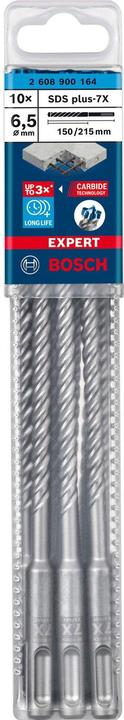 Image du produit Bosch Professional Zubehör Forets marteau EXPERT SDS plus-7X, 6,5 x 150 x 215 mm, 10 pcs. (6.5 millimètres)