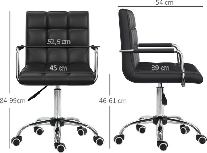 Image du produit Homcom Chaise de bureau avec roulettes (46 - 61 cm)
