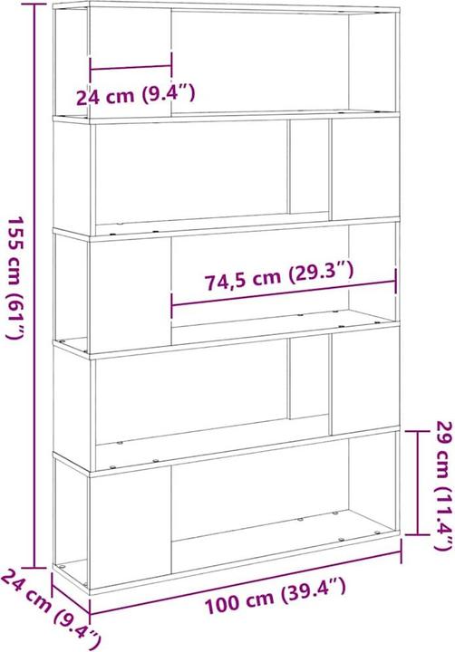 Image du produit vidaXL Wandschrank (24 x 24 x 155 cm)