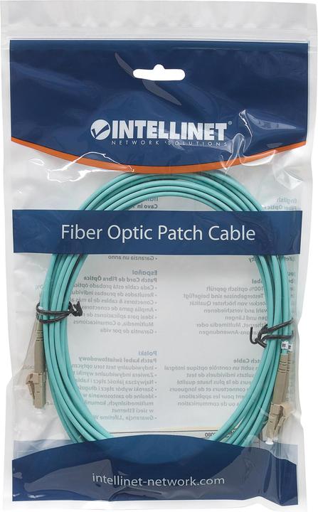 Produktbild Intellinet LWL Anschlusskabel LC/LC Multimode OM3 aqua (LSOH, CAT6, 3 m)