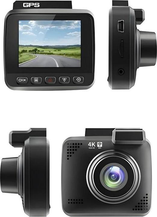 Immagine prodotto Hermex 4K Dual-Dashcam Onboard-Kamera Autofront-Kamera Nachtsichtkamera Auto (Visione notturna, Ricevitore GPS, Display integrato, WiFi, UHD 4K)