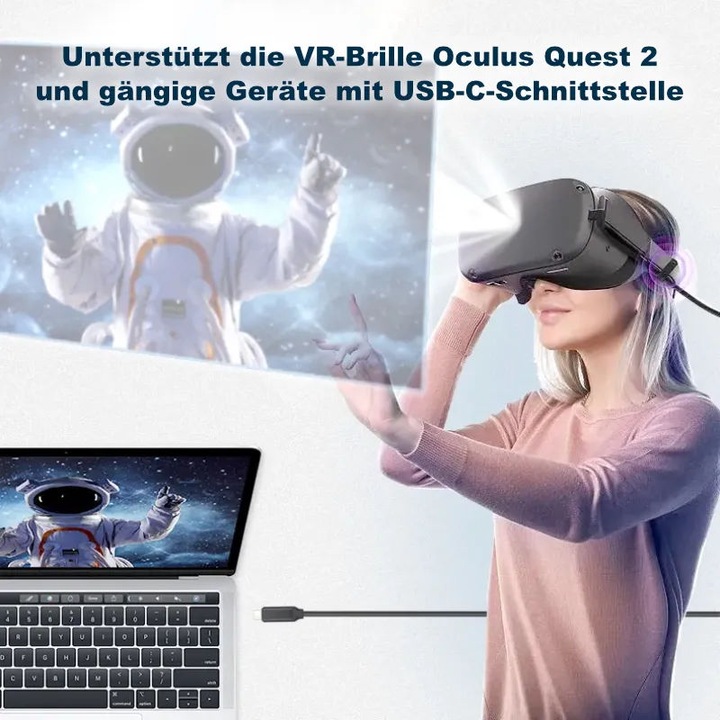 Immagine prodotto Hermex Oculus Quest 2 3m cavo per occhiali VR cavo dati USB-C cavo di ricarica