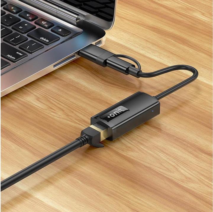 Produktbild Onit Netzwerk-Adapter Pro USB-C/A – RJ45 2.5G-LAN (USB 3.1, USB, RJ45 2.5 Gigabit Ethernet (1x))