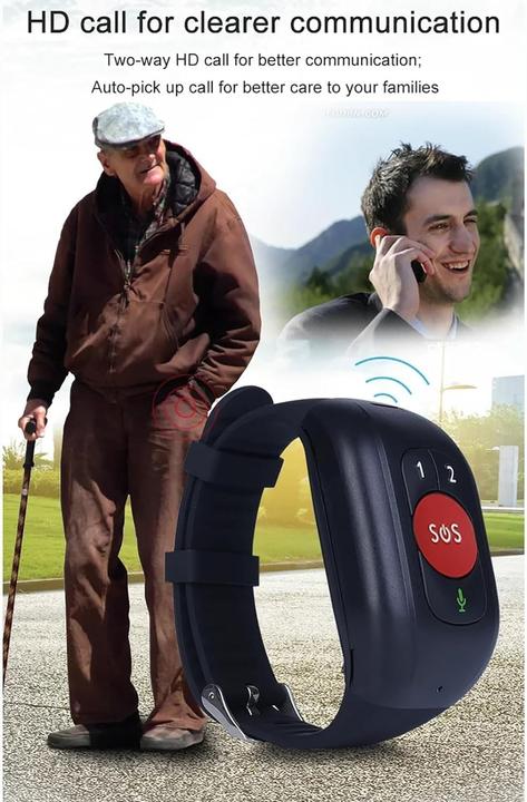 Image du produit Kadxyan Traceur GPS pour seniors avec détection de chute, bouton SOS, rappel de prise de médicaments et (45 mm, 4G)
