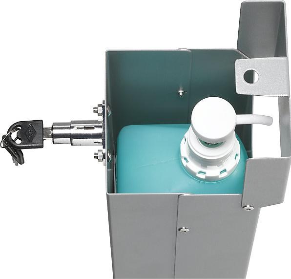 Image du produit VAR Distributeur de désinfectant pour les mains HDS 120 avec pédale, revêtement argenté, sans flacon