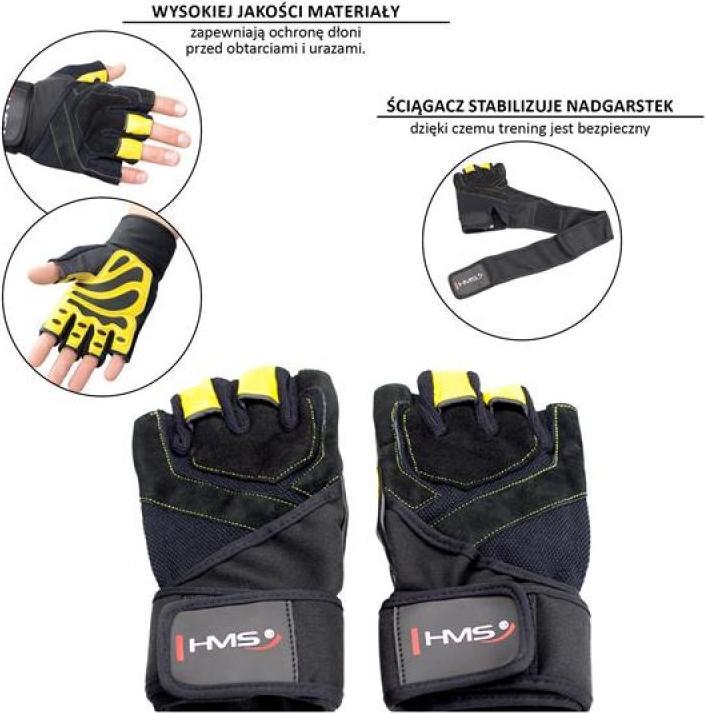 HMS Gym Handschuhe Schwarz/Gelb rS