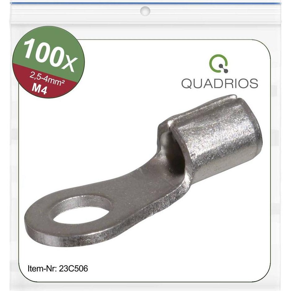 Quadrios, Kabelverbindung, 23C506 Ringkabelschuh Querschnitt (max.)=4 mm² Loch-Ø=4.3 mm Unisolier