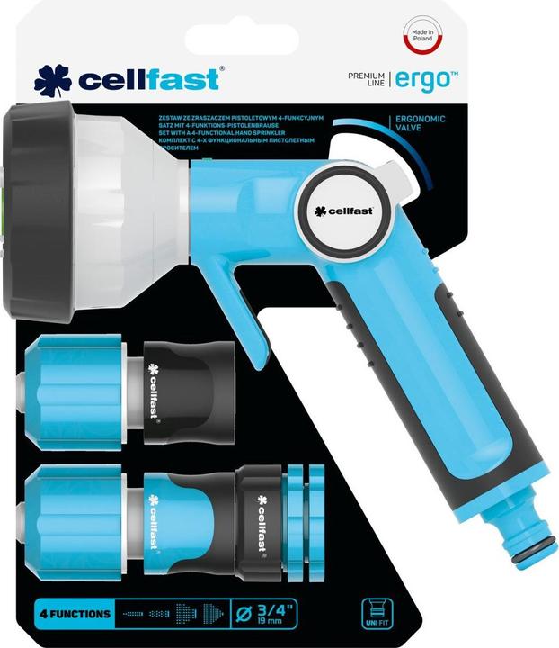 Actual product image Garden Lights - SET WITH 4-FUNCTIONAL HAND SPRINKLER - ERGO - 3/4"