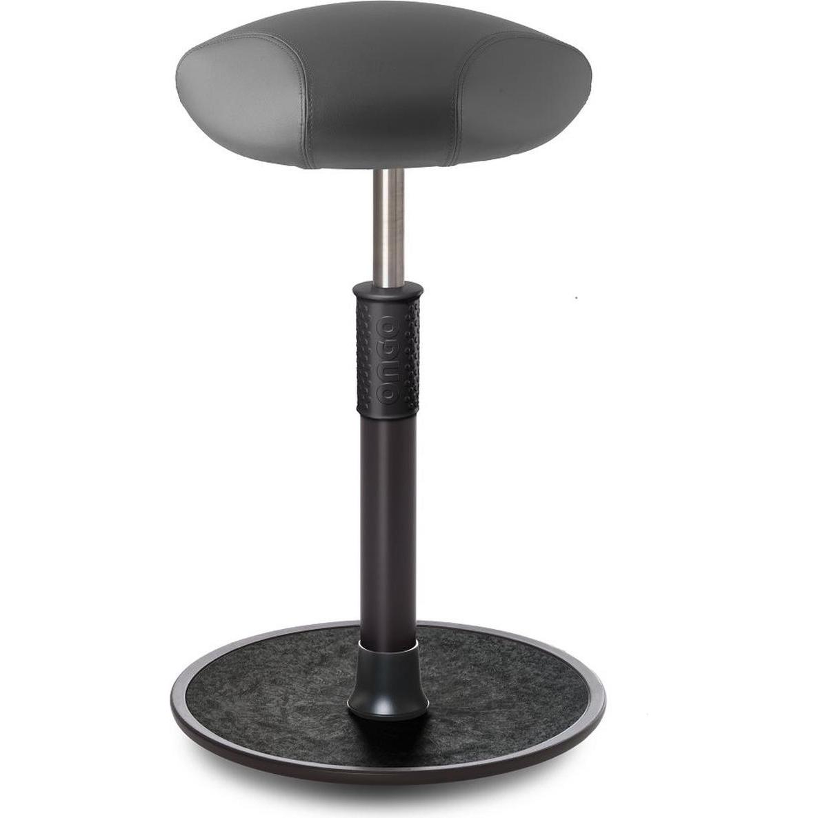 Ongo, Bürostuhl, Sitz- Stehhocker Free Tall Triangel skai Kunstleder Grau schwarz /schwarz