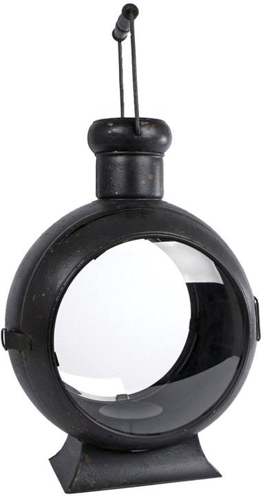 Lantaarn Berend antiek glas/metaal 33x23x46cm