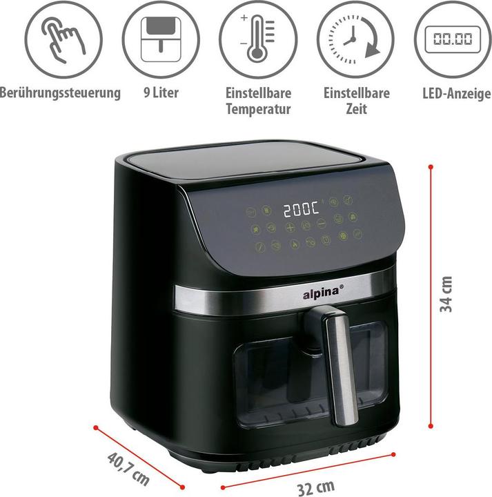 Image du produit alpina Heissluftfritteuse 9L 1800W