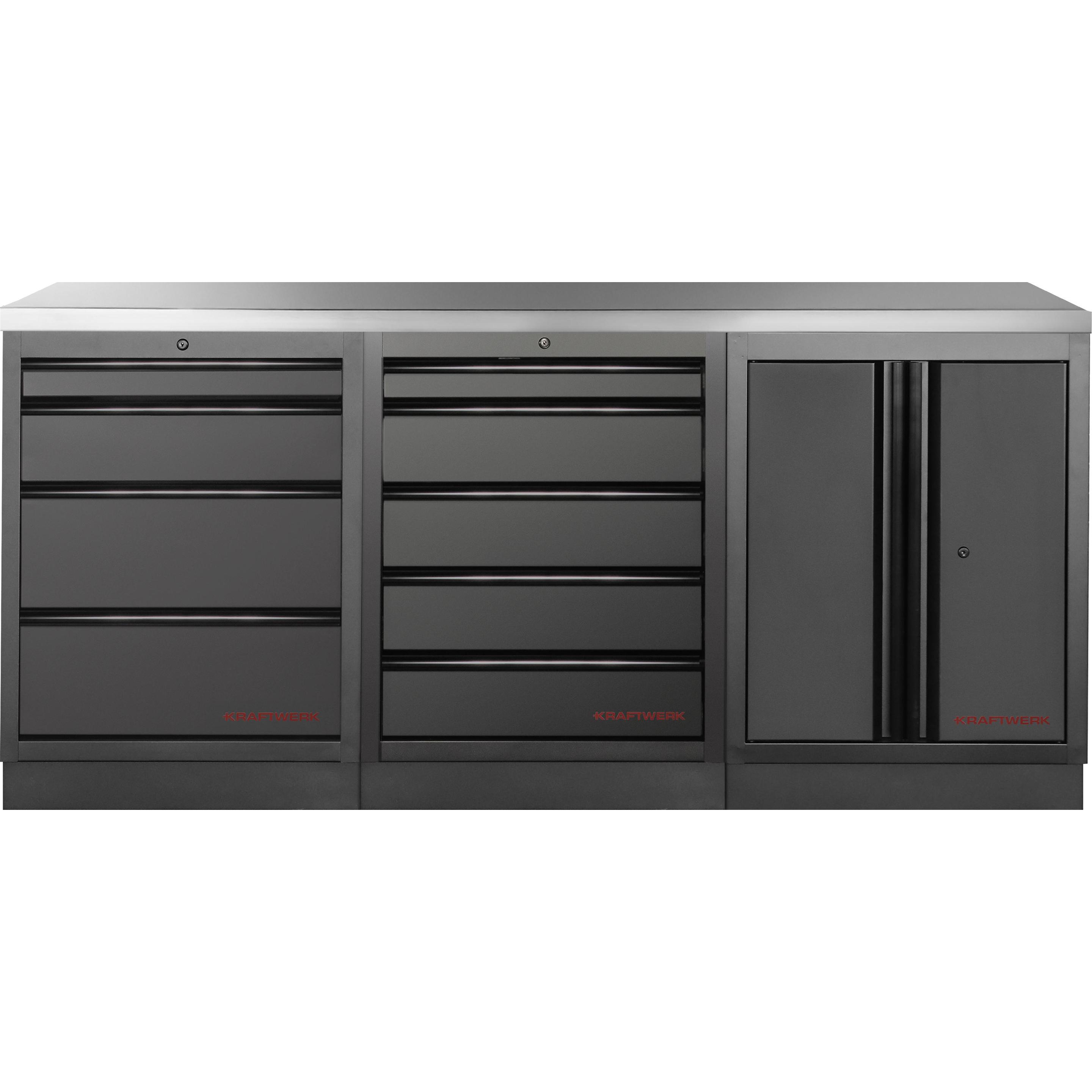 Kraftwerk, Werkstattschrank, MOBILIO BLK Kombi Edelstahl (136 cm, 91 cm)