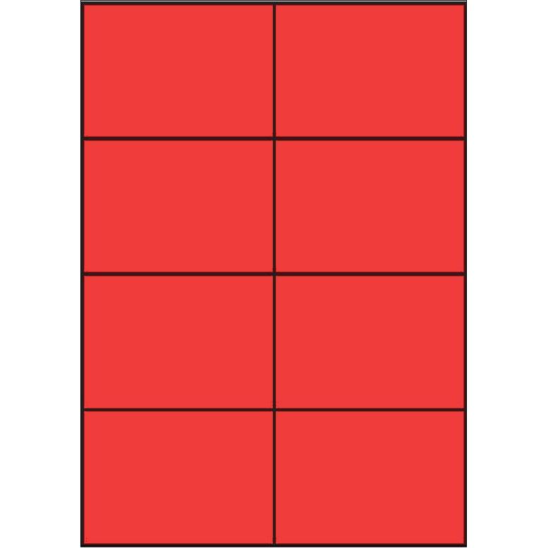 Sorex, Etiketten, Rote A4-Etiketten 105 x 74 mm (100 Blatt)