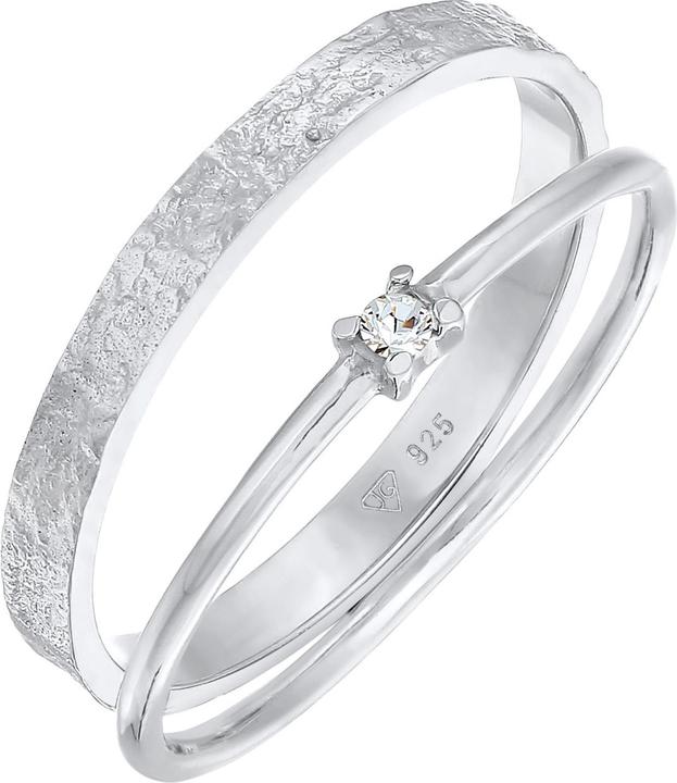 Immagine prodotto Elli Anello di cristallo, organico, set di anelli, anello solitario (54, 925 Argento)