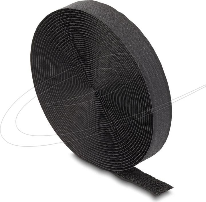 Produktbild Delock Klettband auf Rolle mit Schlaufe L 5 m x B 20 mm schwarz (20 mm)